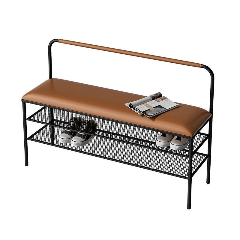 25.2 Inch H Bench Glam Entryway Bench with Shoe Storage for Bedroom