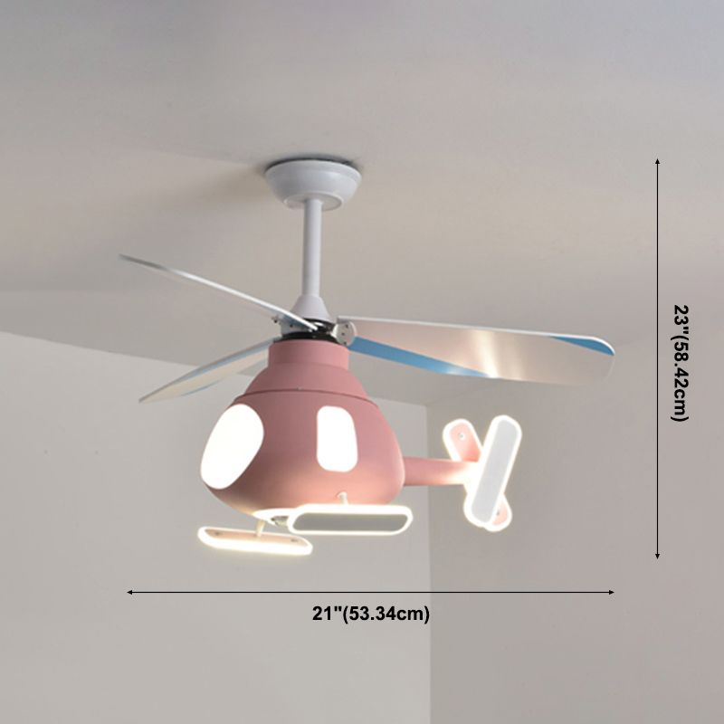 Pendard en forme d'avion en métal Cartoon LED LED Semi Flush Light for Kids Room