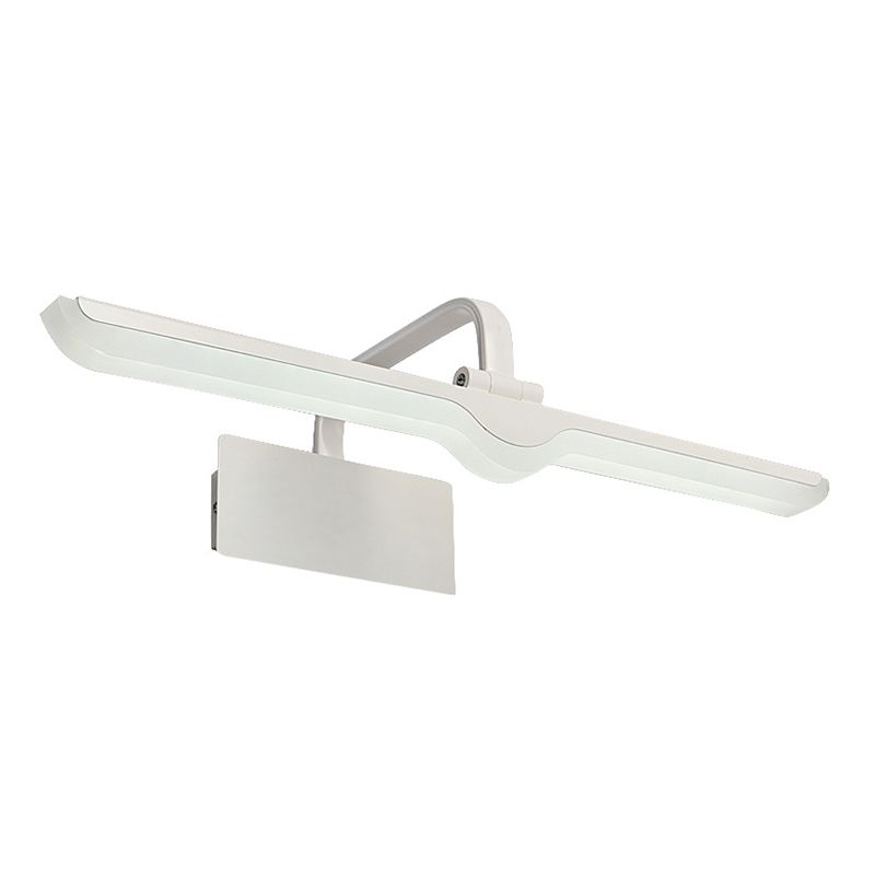 Metal Linear Vanity Wall Lights Contemporary 1 Light Vanity Lighting Fixtures in White