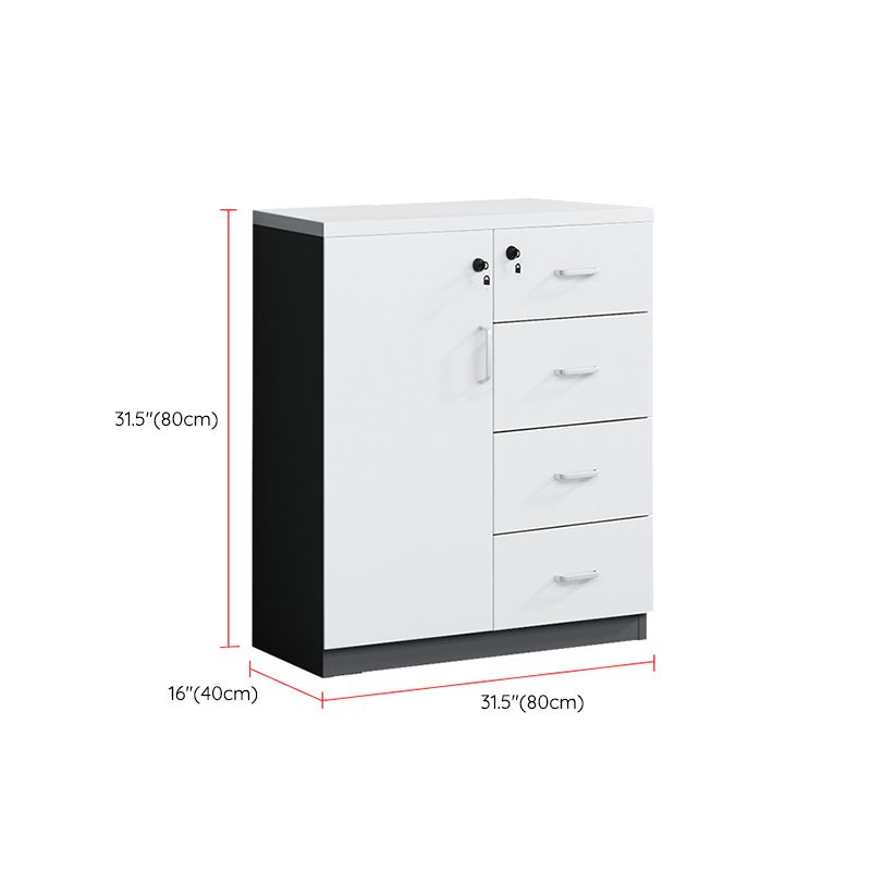 Nordic Style Filing Cabinet Wooden Frame Storage Lateral File Cabinet