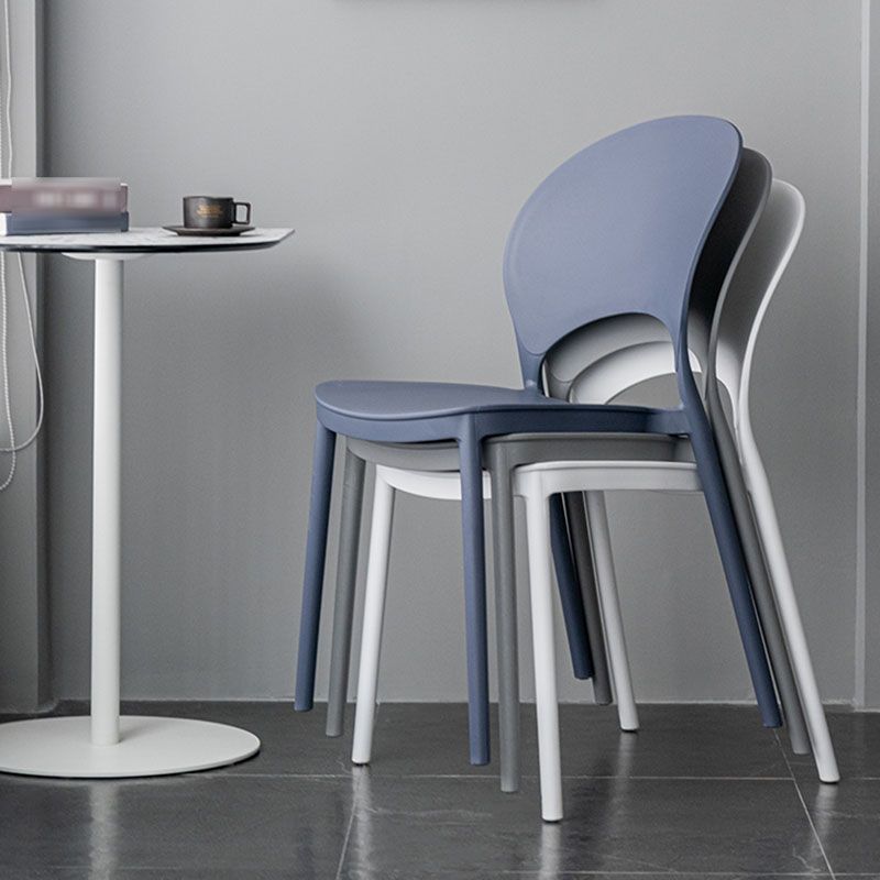 Contemporary Stacking Open Side Chair Matte Finish Home Dining Chair