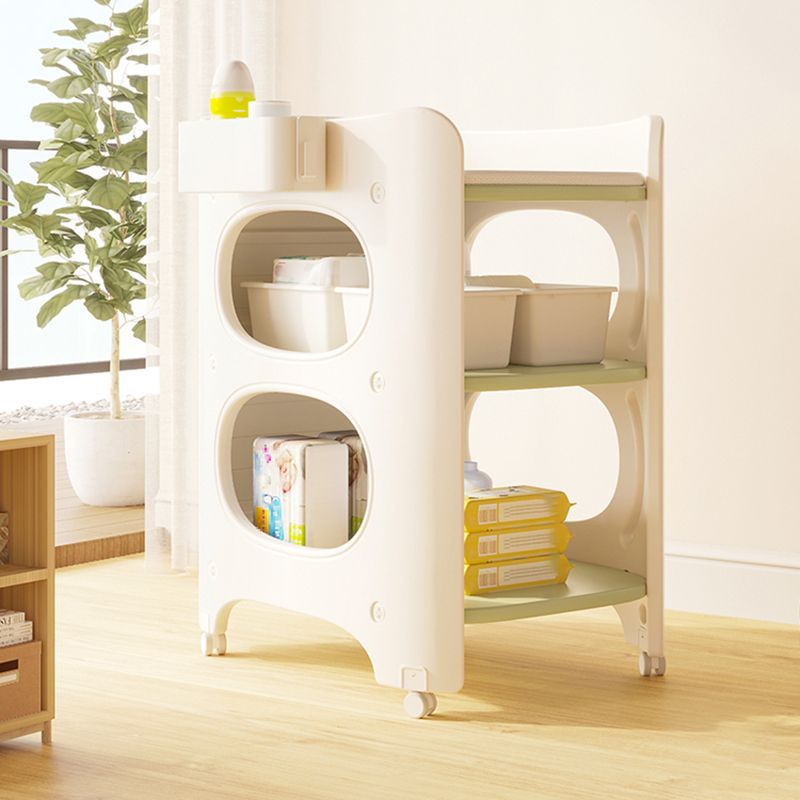 Modern Arch Top Baby Changing Table Shelf Changing Table With Safety Rails