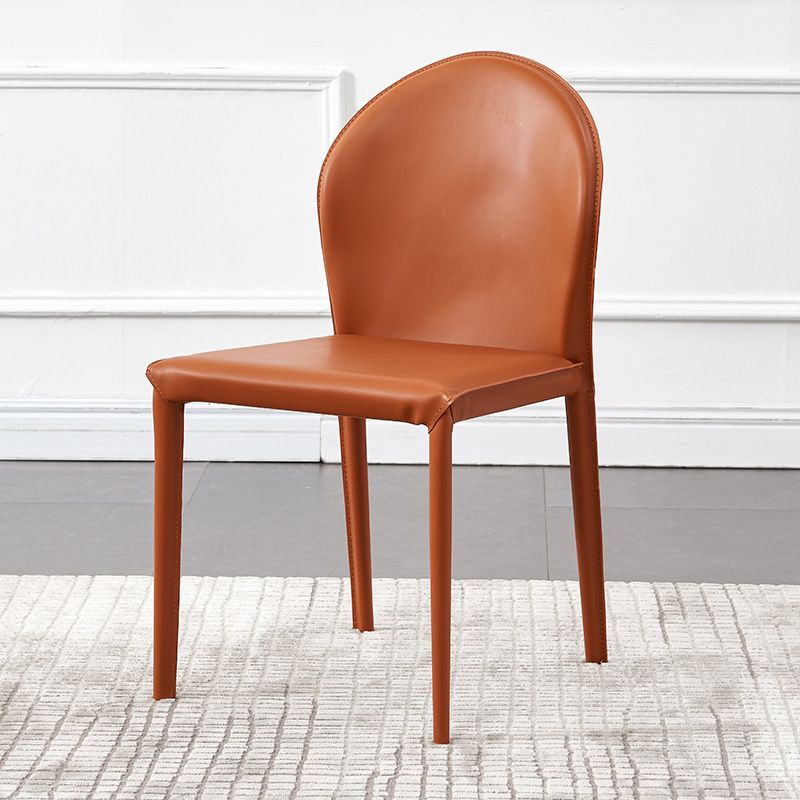 Contemporary Leather Dining Chair Armless Upholstered Dining Chairs