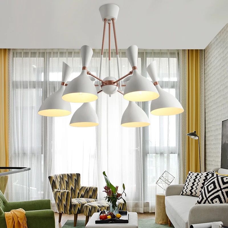 Postmodern Multi Head Chandelier Light Fixtures Metal Hanging Chandelier for Cafe