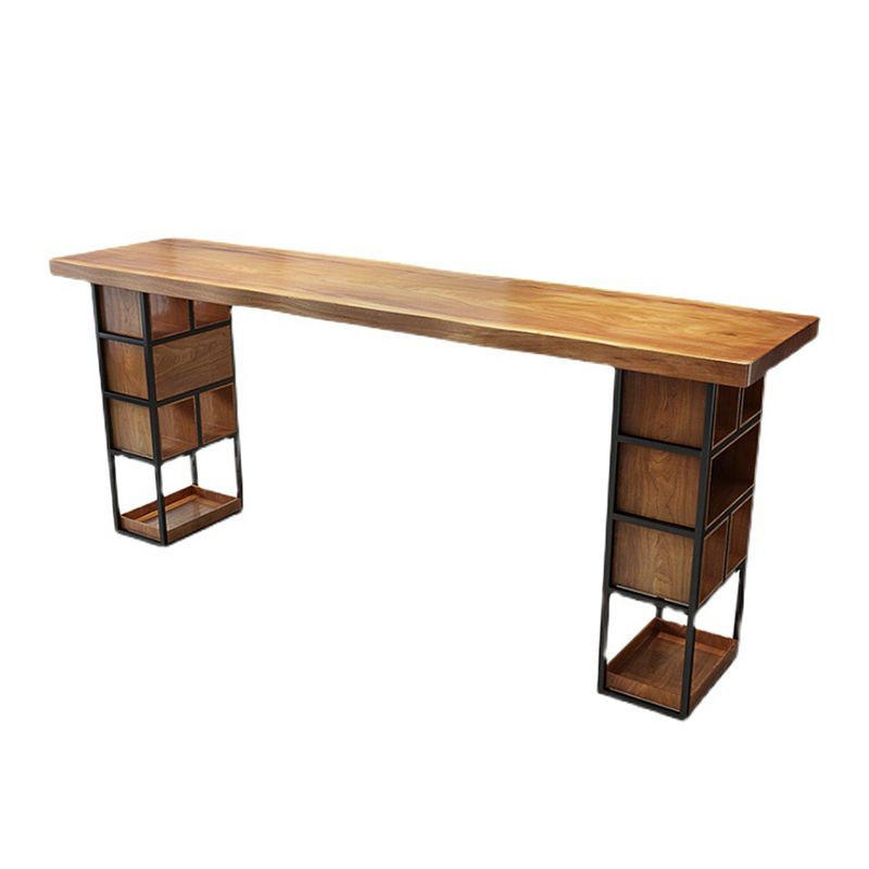 Rectangle Wood Bar Table Contemporary Bar Table with Sled Base