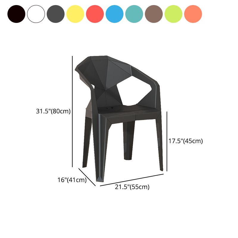 Modern Style Chairs Dining Arm Chairs for Kitchen with Plastic Legs