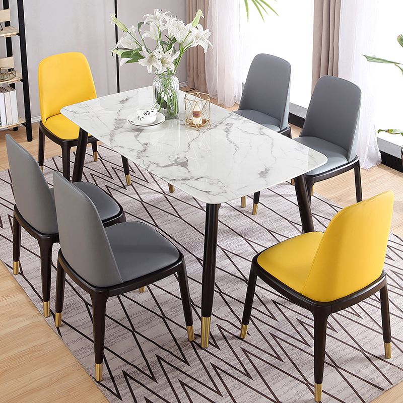 Glam Style Side Dining Chairs Faux Leather Dining Chairs for Dining Room