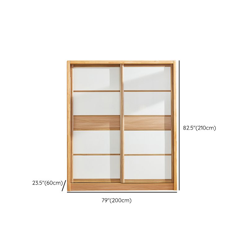 Solid Wood Kids Closet Modern Style Wardrobe Closet with Sliding Door