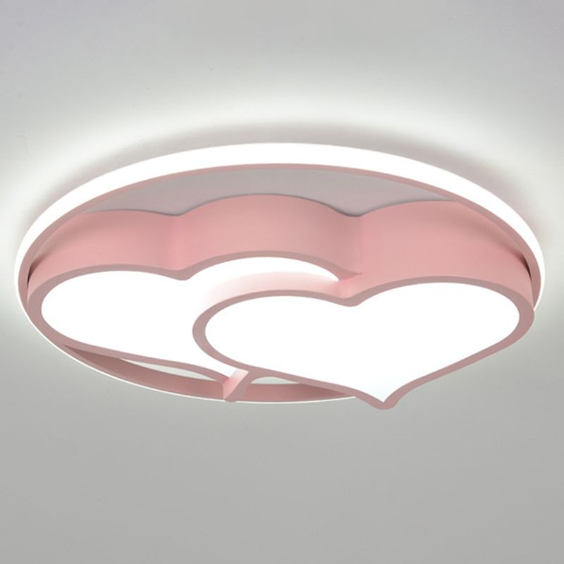 Heart Flush Mount Ceiling Light 1 Light Metal Kids Flush Mount Ceiling Light for Bedroom