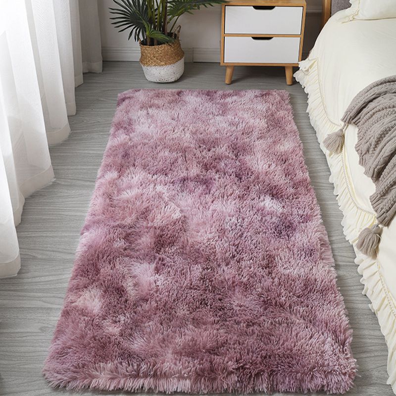 Simplicity Shag Carpet Modern Solid color Carpet Polyester Shag Rug with Non-Slip Backing