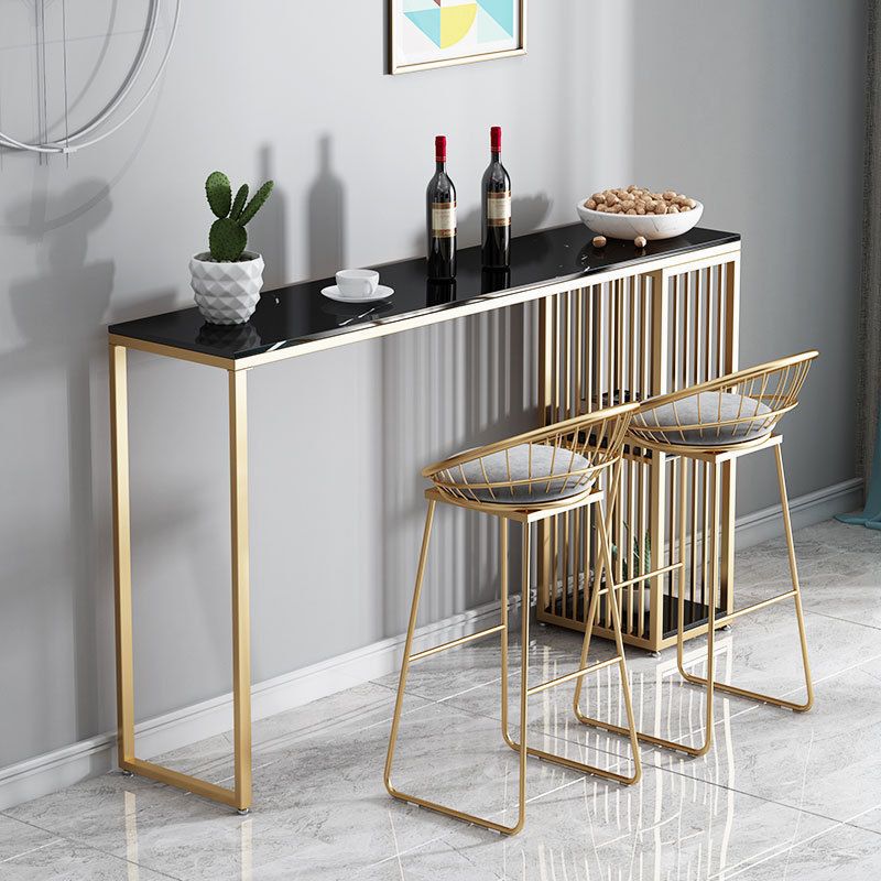 Contemporary Bar Table 42-inch Height Artificial Marble Top Bar Table