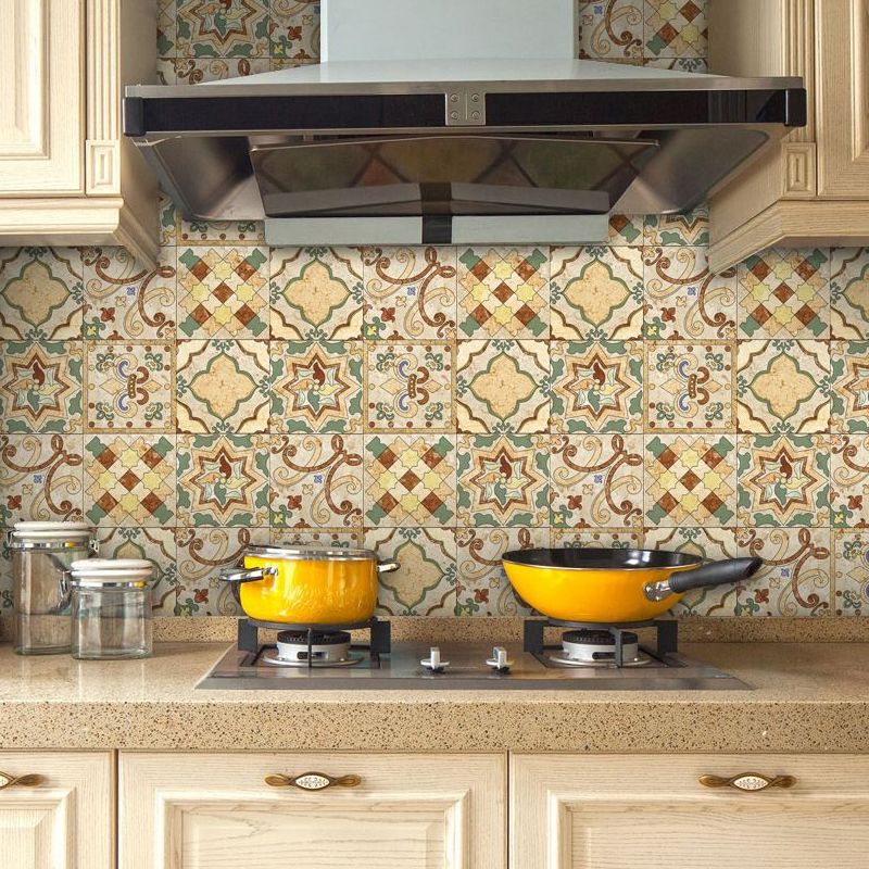 Bohemian Quatrefoil Tile Wallpaper Border Brown Easy Peel off Wall Covering for Accent Wall