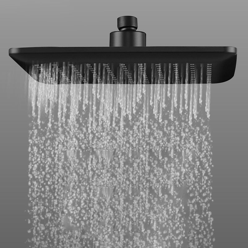 Modern Square Matte Black Shower Head Rain Fall Shower Head Combo
