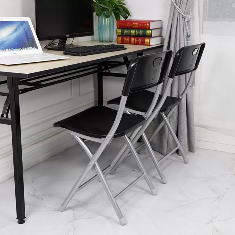 Modern Armless Upholstered Office Chair Plastic Low-Back Office Chair