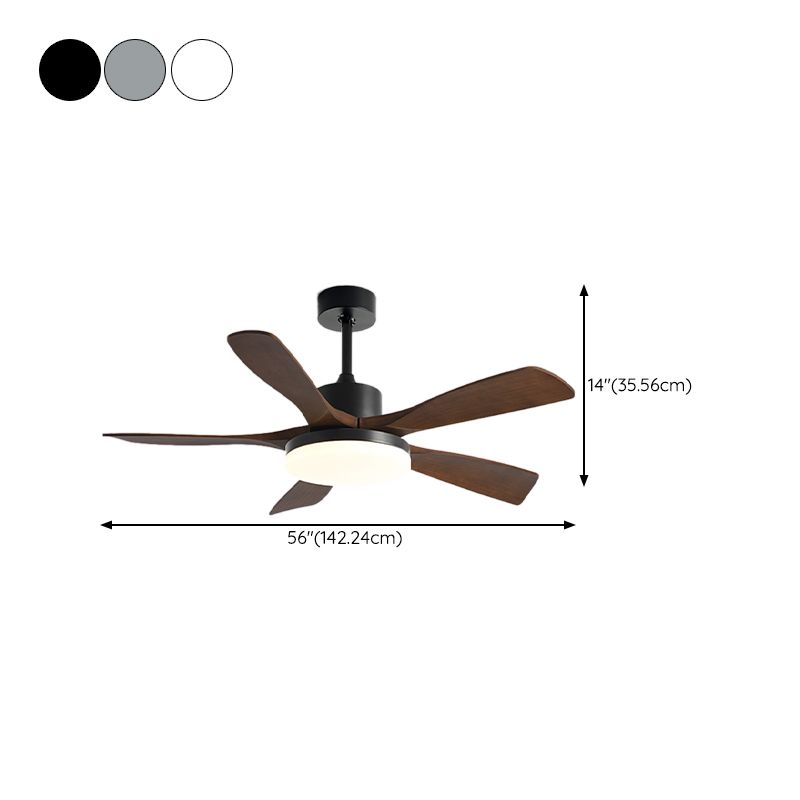 Minimalism LED Ceiling Fan 56" Metal Fan Lighting for Dining Room