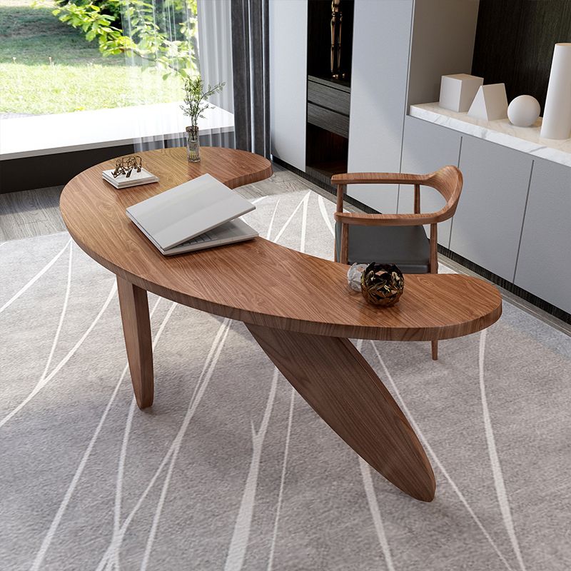 Modern Irregular Shape Home Writing Desk Solid Wood Desk for Office and Bedrooom