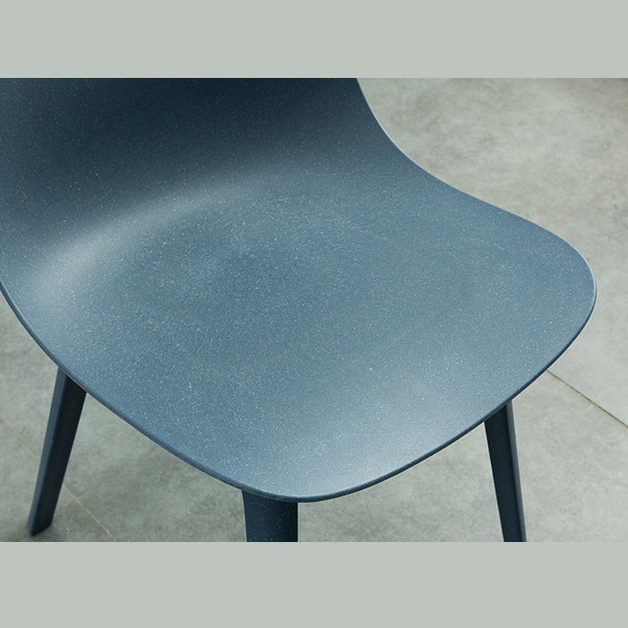 Contemporary Style Plastic Dining Side Chair Dining Room Armless Chair