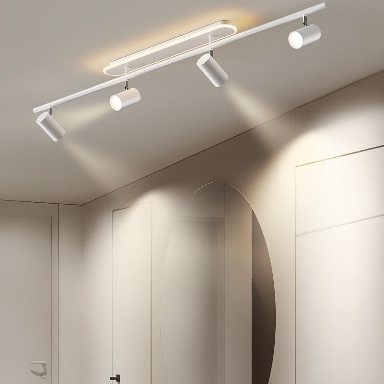 Acrylic Shade LED Semi Flush Ceiling Light in Modern Simplicity Sputnik Metal Flush Mount for Cloakroom