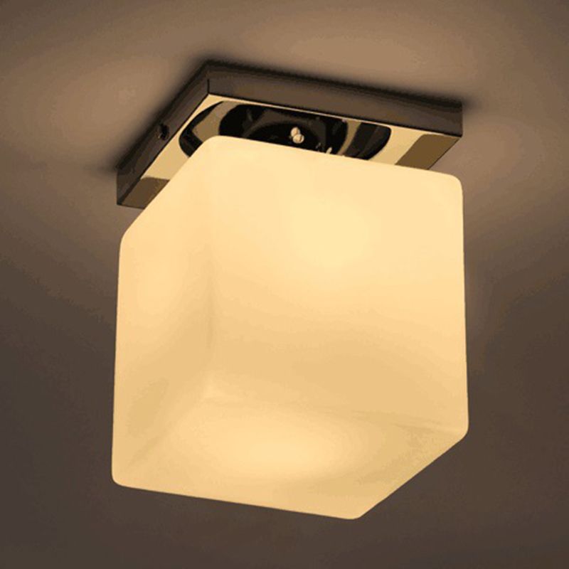 Aisle Ceiling Mount Light Fixture Simplistic White Ceiling Light with Square Shade