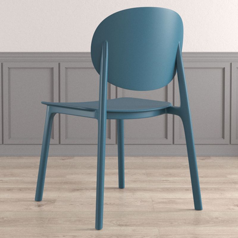 Plastic Contemporary Armless Chair Dining Room Open Back Chair