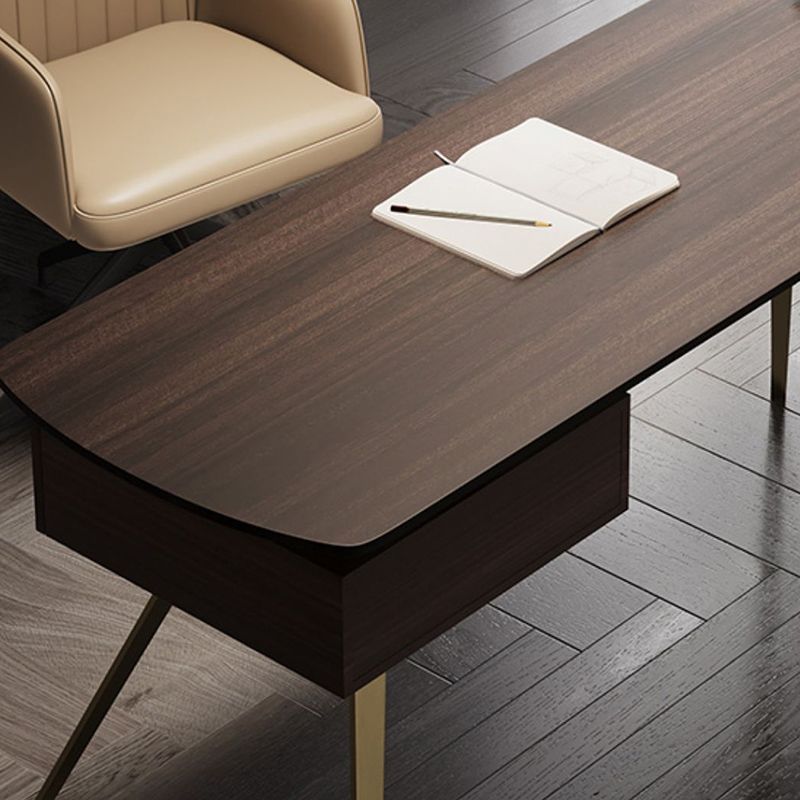 Contemporary Wood Office Desk Oval Writing Desk with Legs for Office