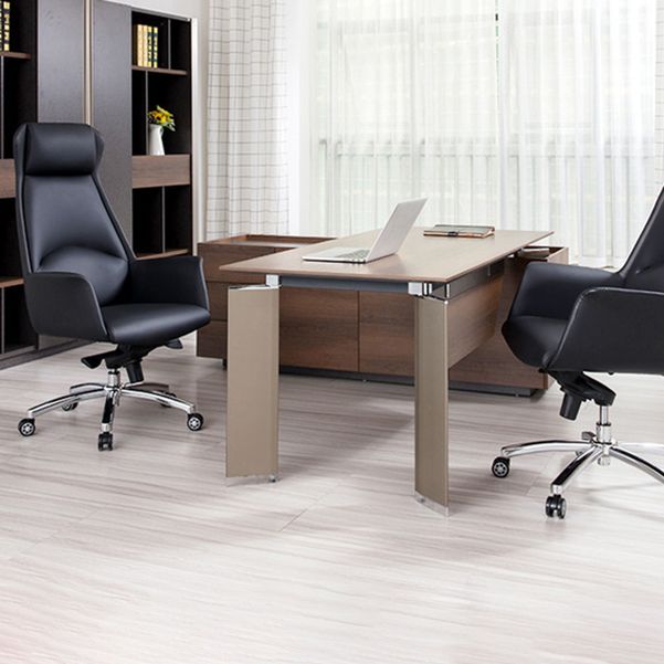 Contemporary Chair Black Leather Adjustable Seat Height Office Chair