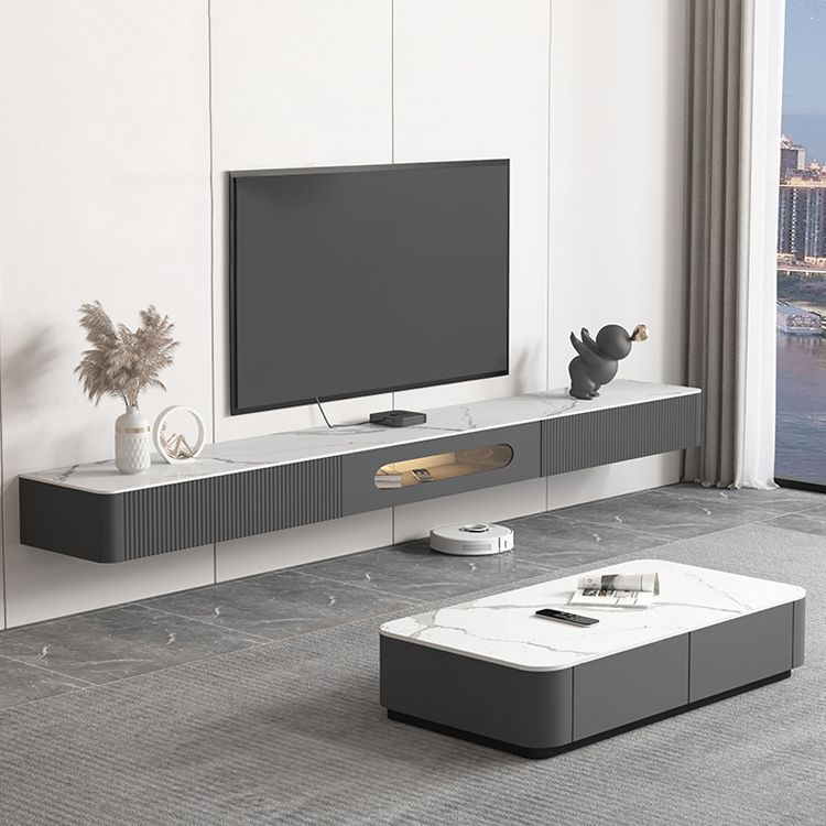 Modern Style TV Stand Wall-mounted Enclosed Storage TV Console