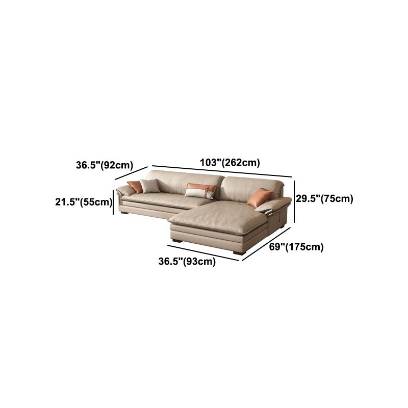 Faux Leather 29.5" H Sofa Modern Pillow Top Arm Sofa & Chaise