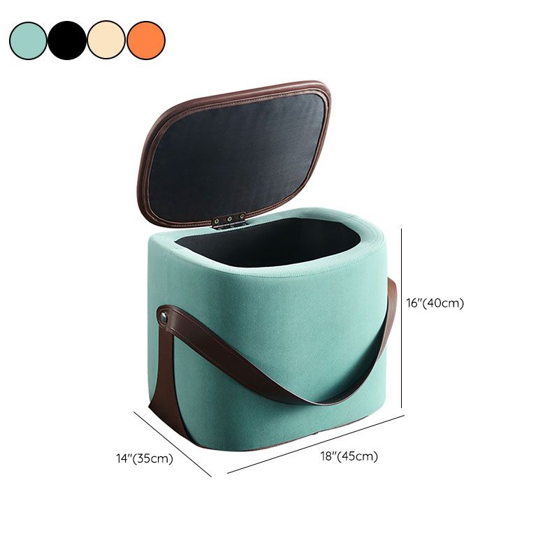 Contemporary Rectangle Shape Ottoman Faux Leather Upholstered Pouf