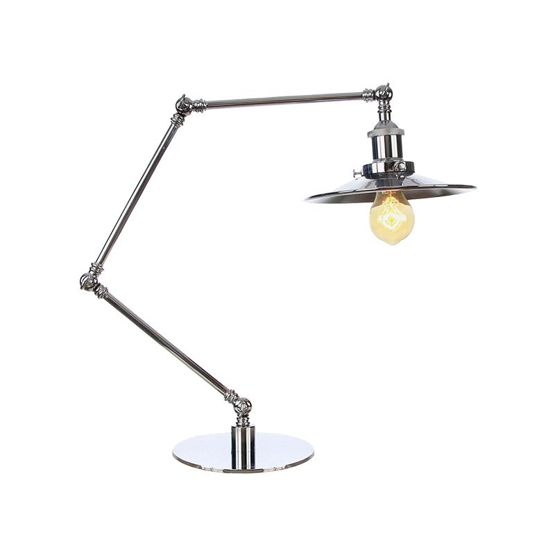 Éclairage de bureau d'étude effilée Metal 1 lumière de lecture industrielle Lumière Lumière avec 8 "+8" / 8 "+8" +8 "Longueur Bras en Chrome