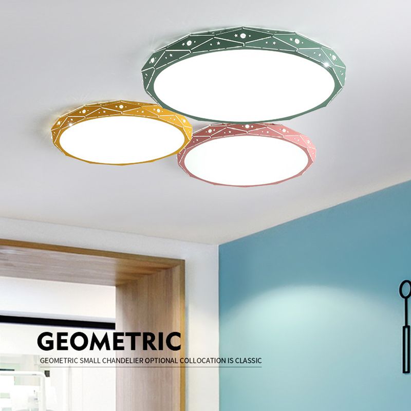 Modern Style Circle Shape Ceiling Light Metal 1 Light Ceiling Light for Dining Room