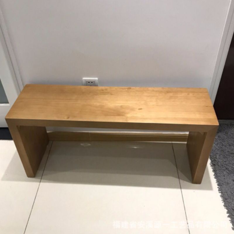 14.7" Wide Solid Wood Bench Natural Bedroom Entryway Bench with Wood Legs