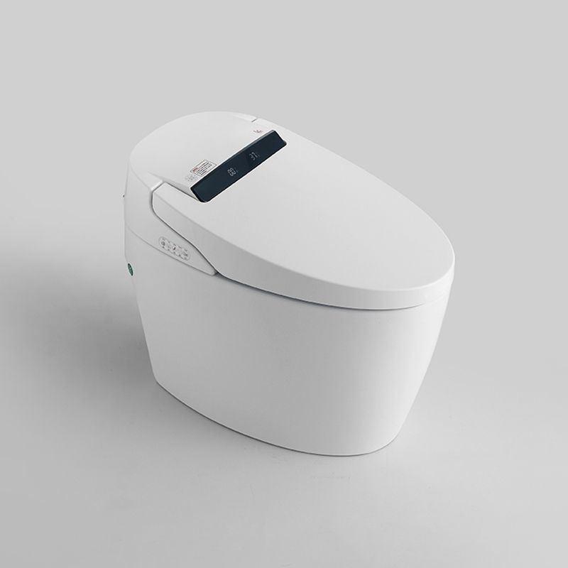 Elongated Smart Toilet Seat Bidet White Floor Standing Bidet Seat with Heated Seat