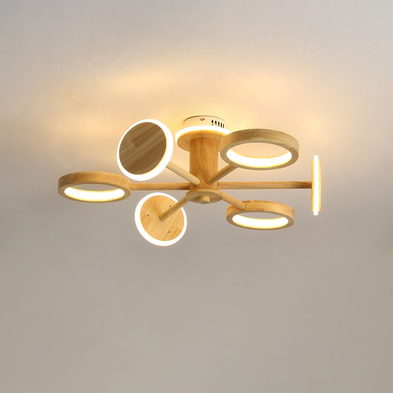 Lustre radial japonais Light Living Room LED LEMPORT DE PROSIDE DE PROBLÈME EN BEIGE