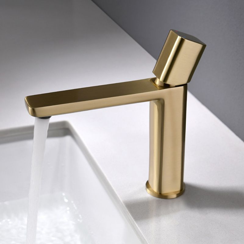 Modern Vessel Faucet Brass Lever Handles Low Arc Bathroom Sink Faucet