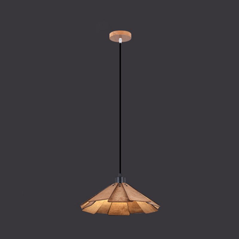 Cone Shape Pendant Lighting Modern Style Wood 1 Light Pendant Lamp for Bedroom