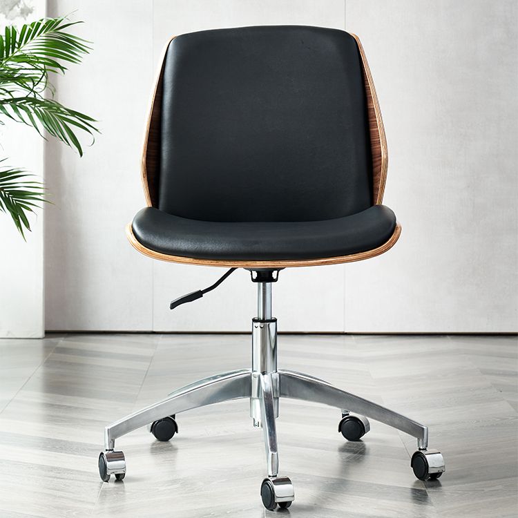 Contemporary No Arm Conference Chair Leather Desk Chair for Office