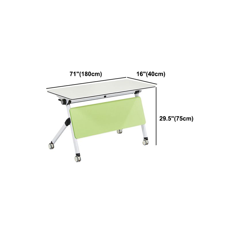 Modern Manufactured Wood Office Desk Rectangular Desk with Wheels