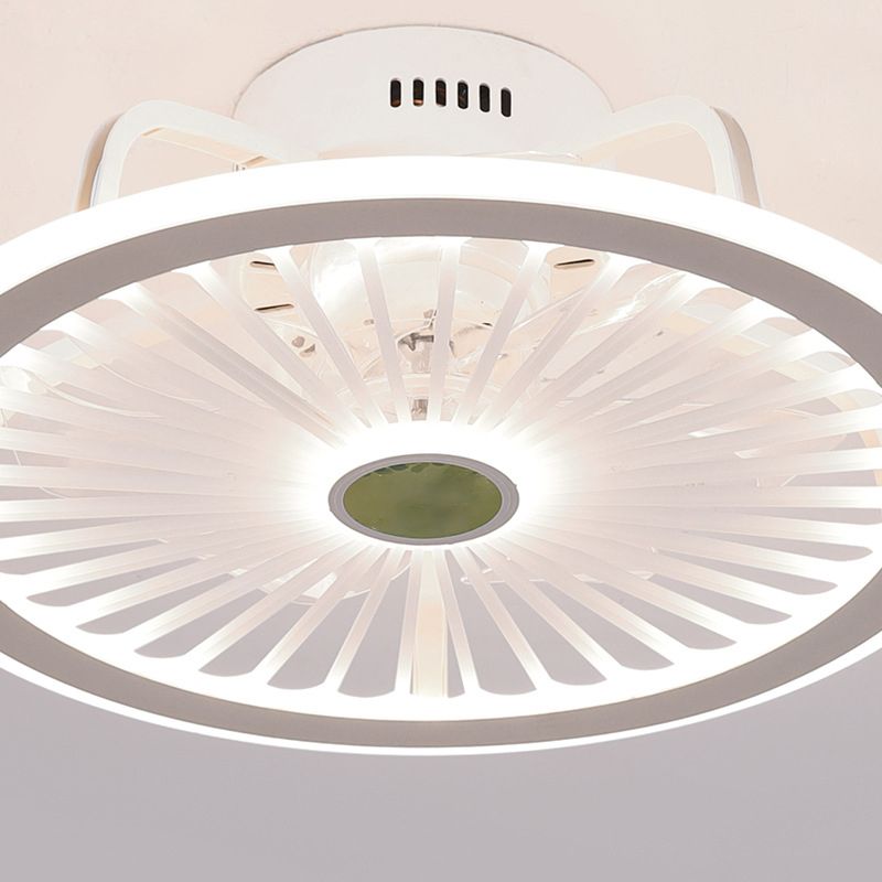 Acrylic White LED Ceiling Fans in Modern Concise Style Iron Circular Ceiling Fixture for Bedroom