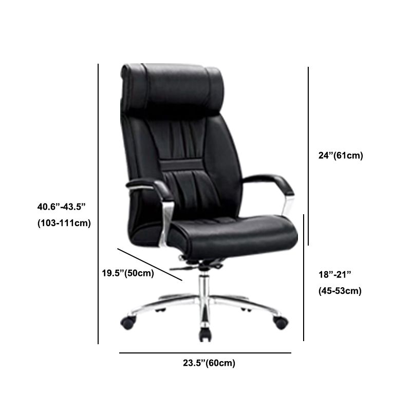 Contemporary Computer Chair Faux Leather Padded Arms Office Chair