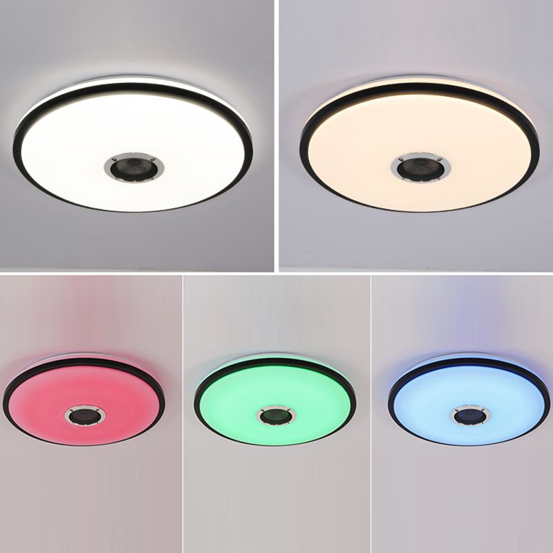 Plastic Circle Ceiling Mounted Fixture Modern LED Bluetooth Ceiling Light