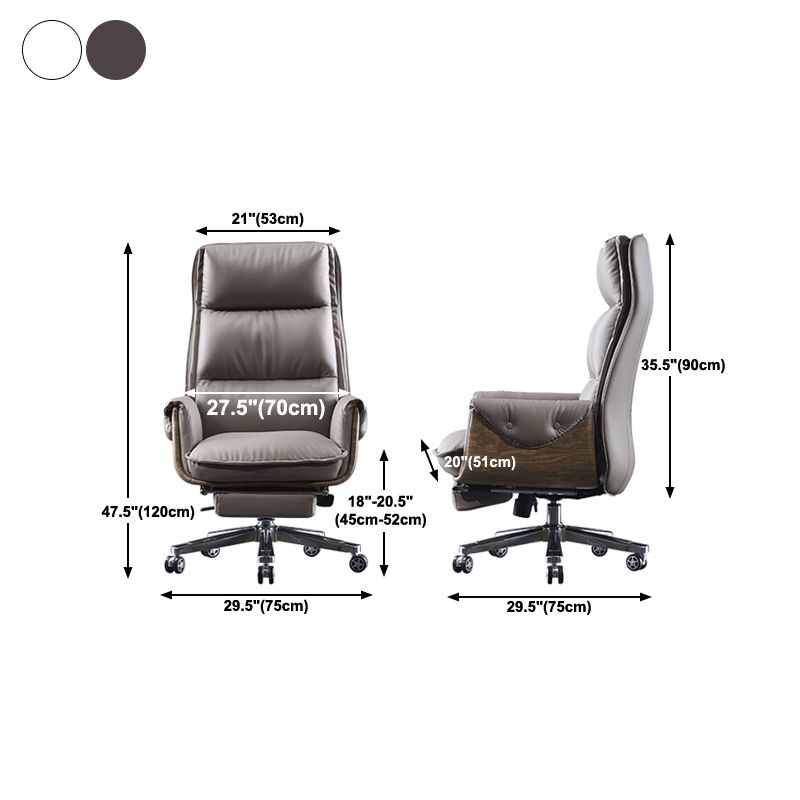 Executive Ergonomic Desk Chair with Padded Arms Chrome Metal Modern Task Chair with Wheels