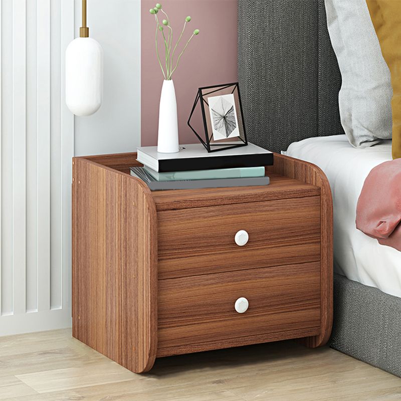 Modern Imitation Wood Nightstand Drawer Storage 20 Inch H Night Table