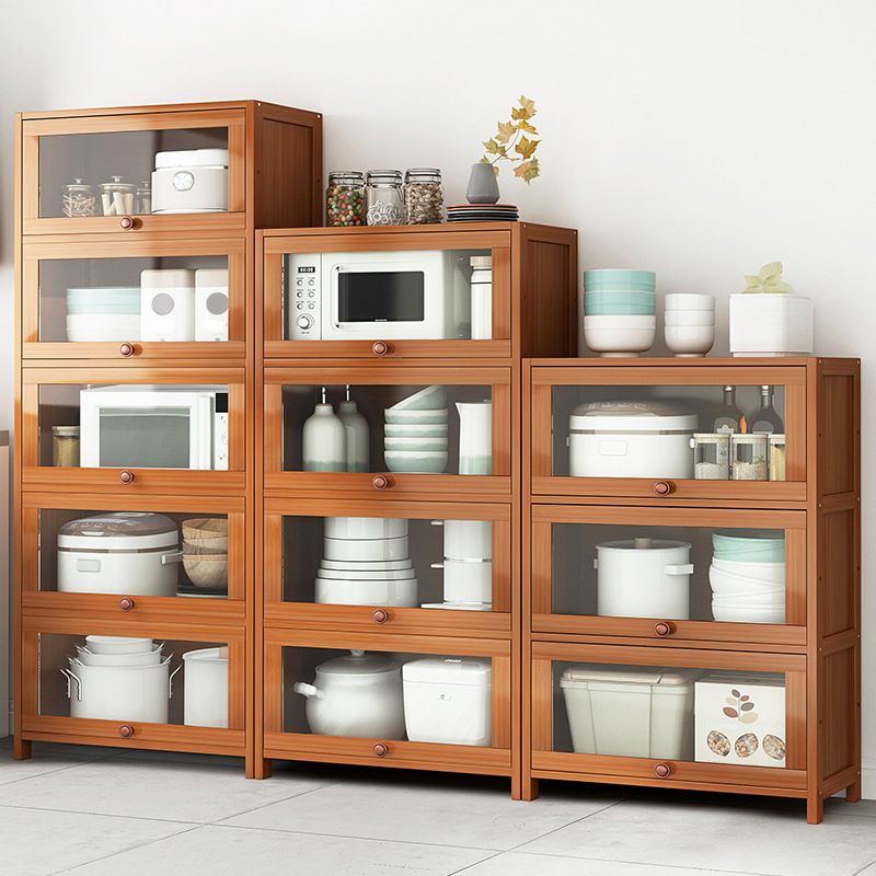 Brown Bamboo Kitchen Server Modern Dining Server for Living Room