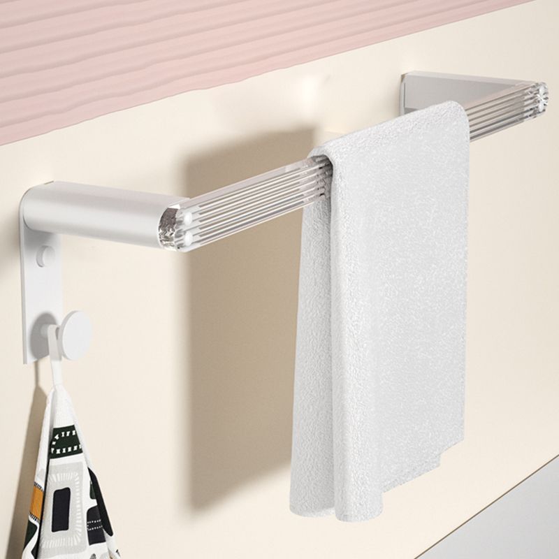 White Bathroom Accessory Set Metal & Acrylic Bathroom Set with Bath Shelf/Robe Hooks