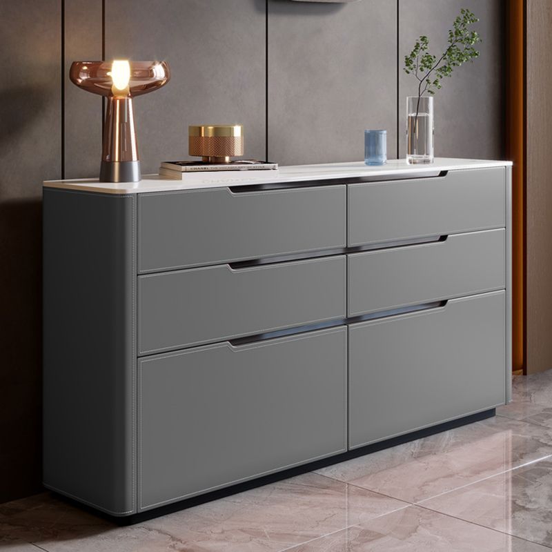 Contemporary Sideboard Cabinet Stone Sideboard Table with Drawers for Living Room