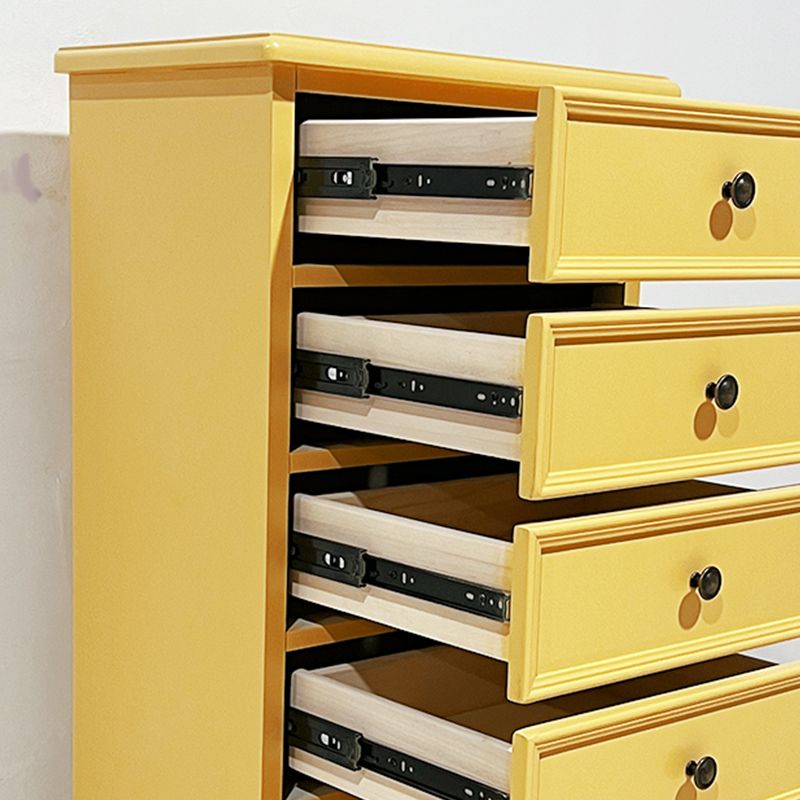 Yellow Lingerie Chest Modern Vertical Storage Chest with Drawers for Bedroom