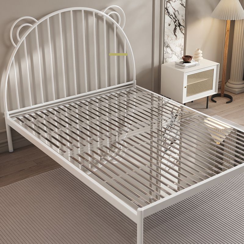 Metal Standard Bed with Open Frame Headboard Scandinavian Panel Bed