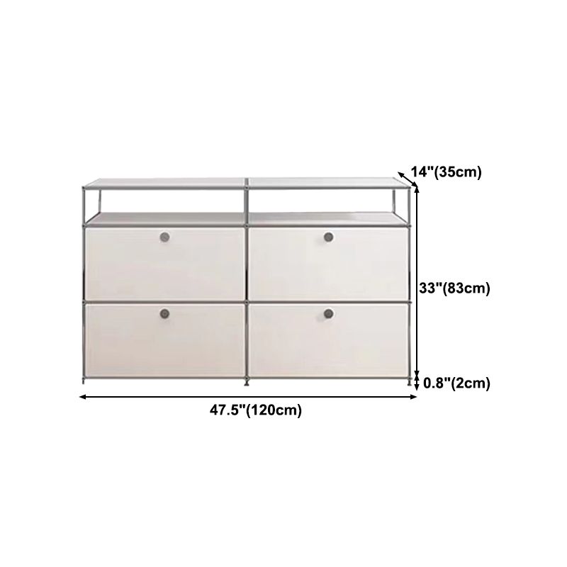 Contemporary Sideboard Stainless Steel Dining Sideboard with Locking Cabinet