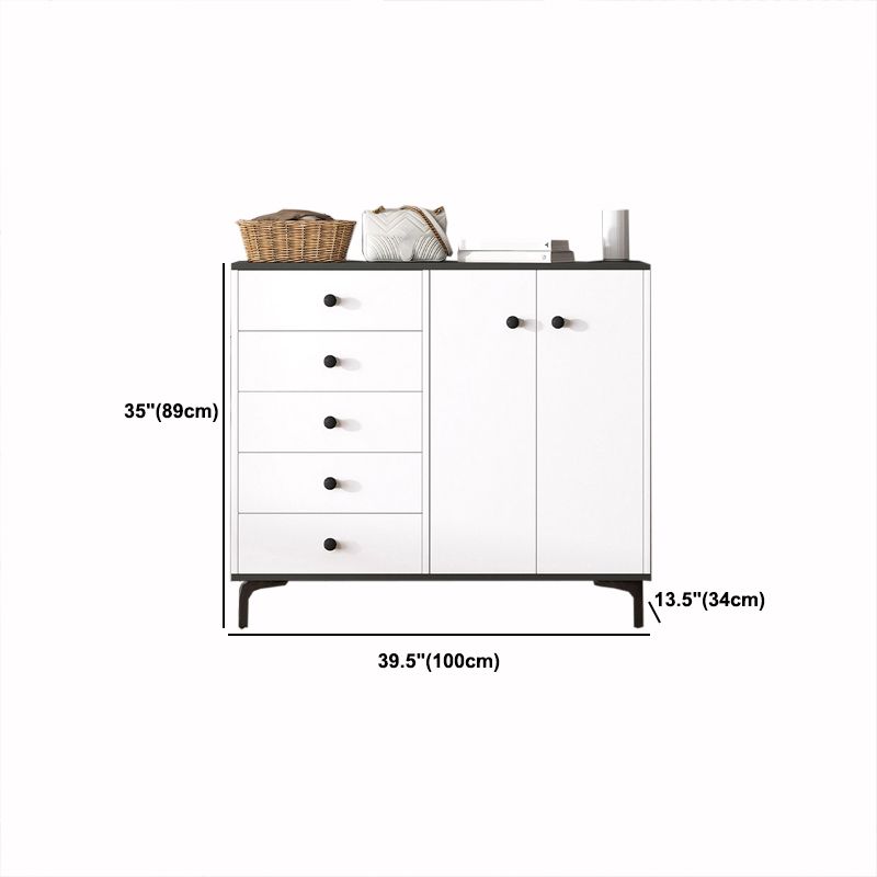 Contemporary Matte Finish Dresser Bedroom Wood Storage Chest with Metal Feet